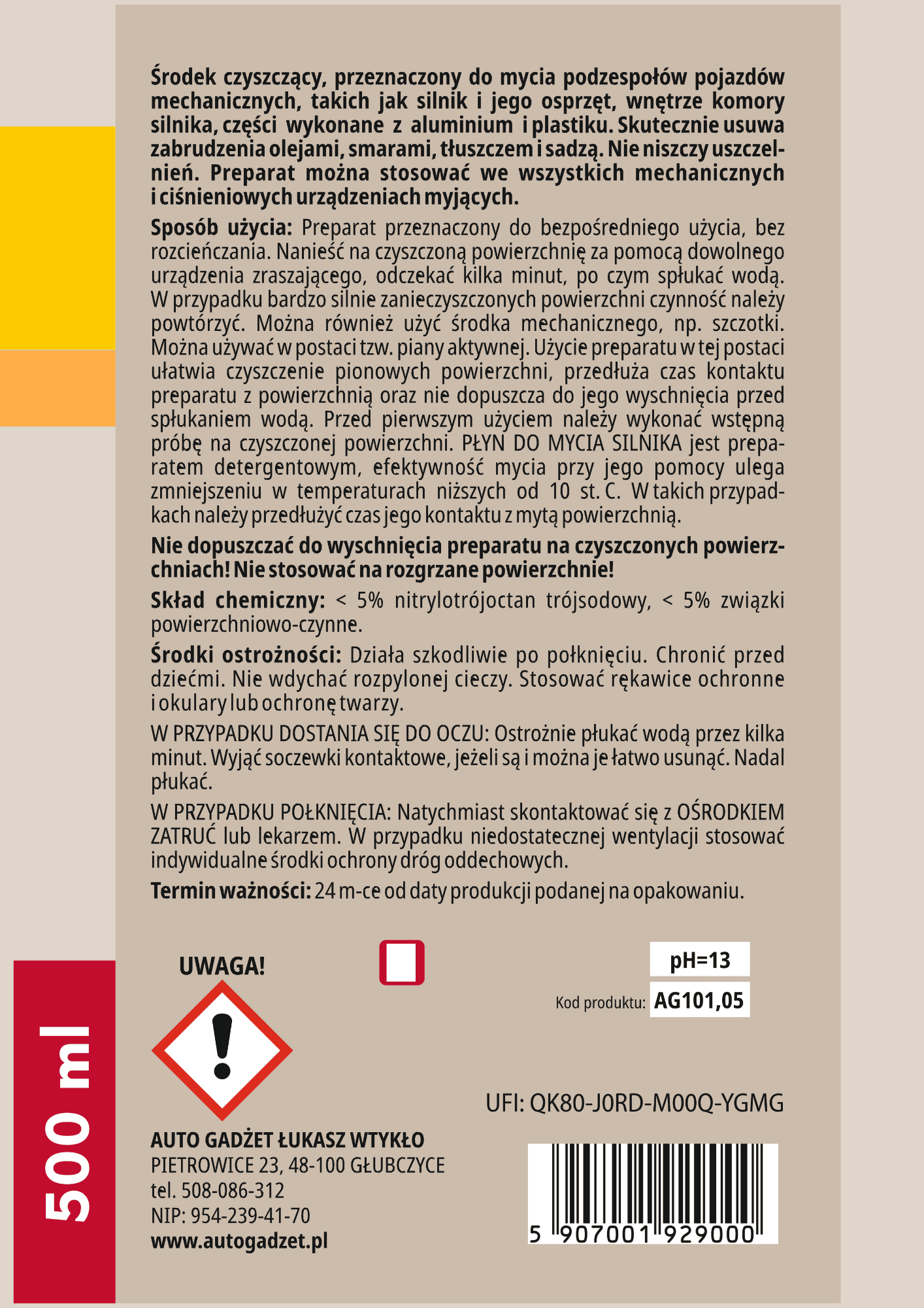 PŁYN DO MYCIA SILNIKÓW 500 ml 2